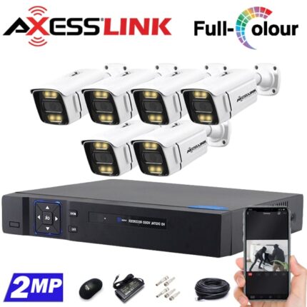 پکیج دوربین مداربسته 6 عددی مدل بولت 2 مگاپیکسل- اکسس‌لینک