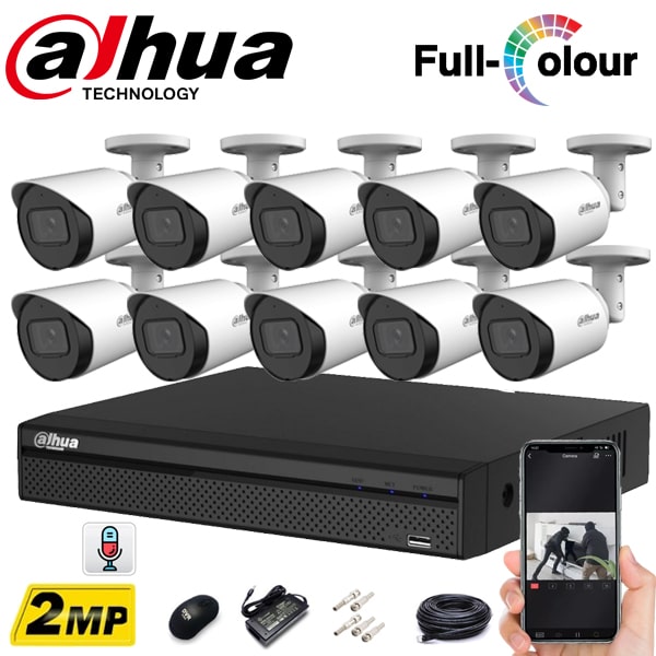 پکیج کامل دوربین مداربسته داهوا 10 عددی 2 مگاپیکسل | a 1200TP