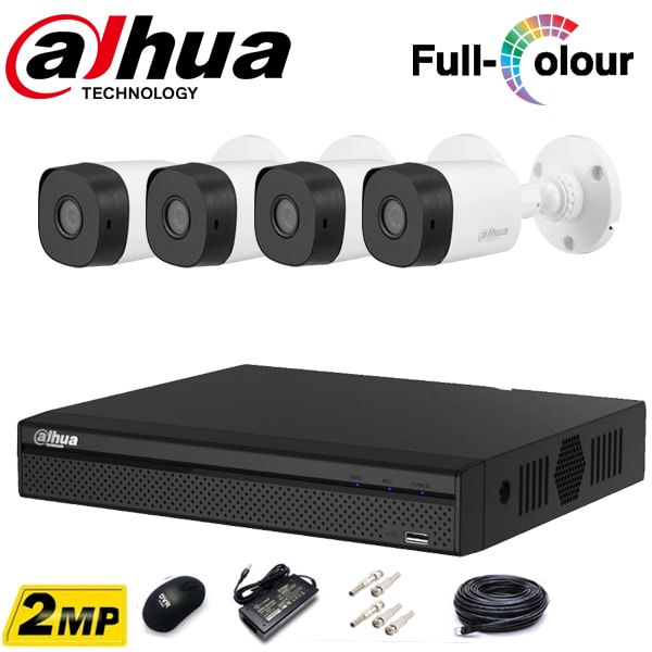 پکیج کامل دوربین مداربسته داهوا 4 عددی 2 مگاپیکسل |cooper b1a21p